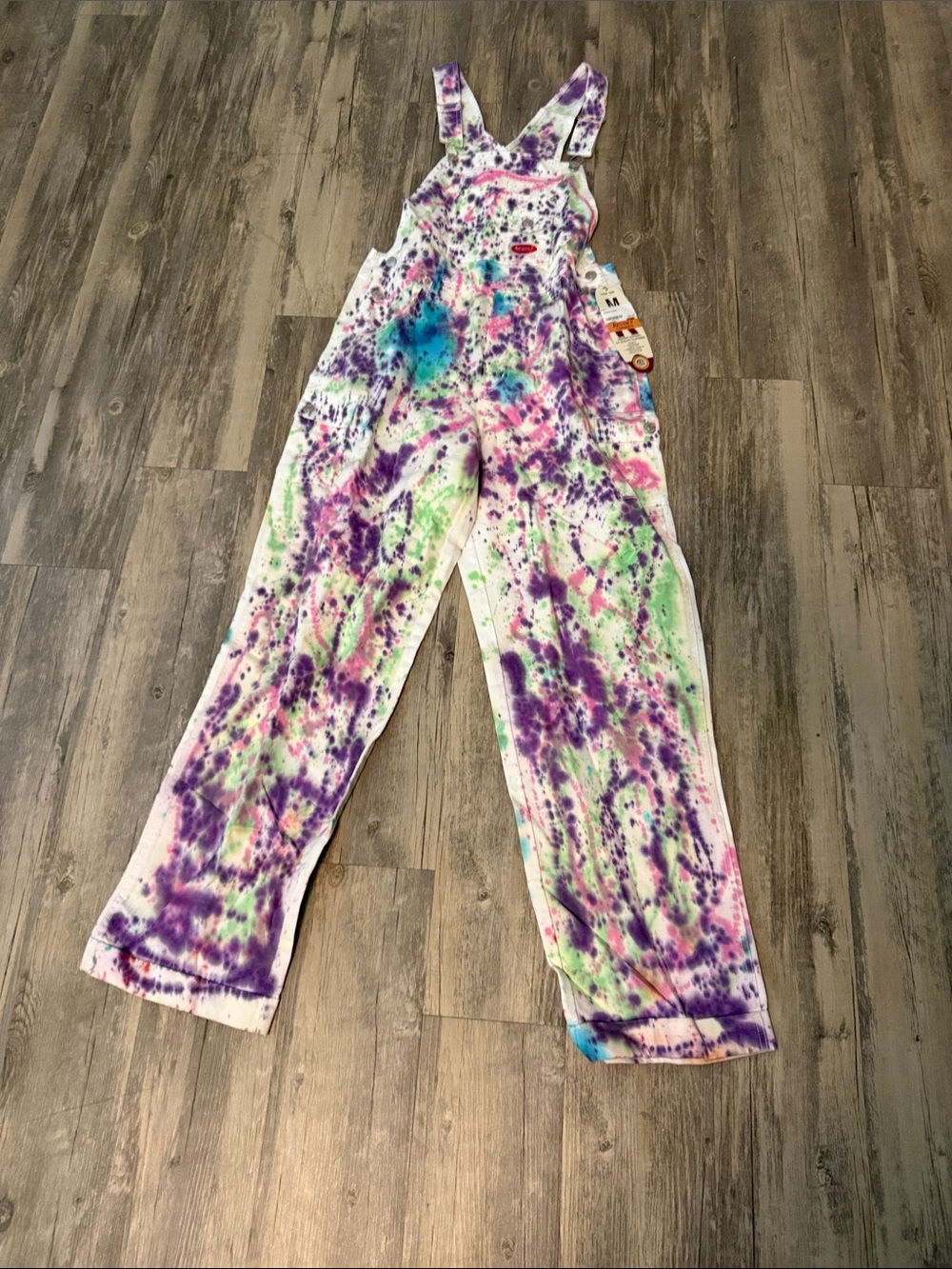 Tie-Dye Overalls Jumpsuit - Multicolor